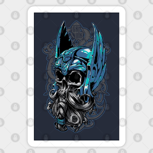 skull viking Magnet by Chack Loon